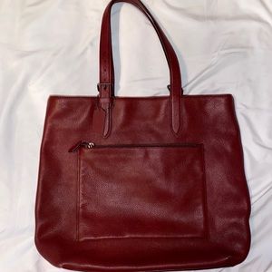 Large burgundy coach tote